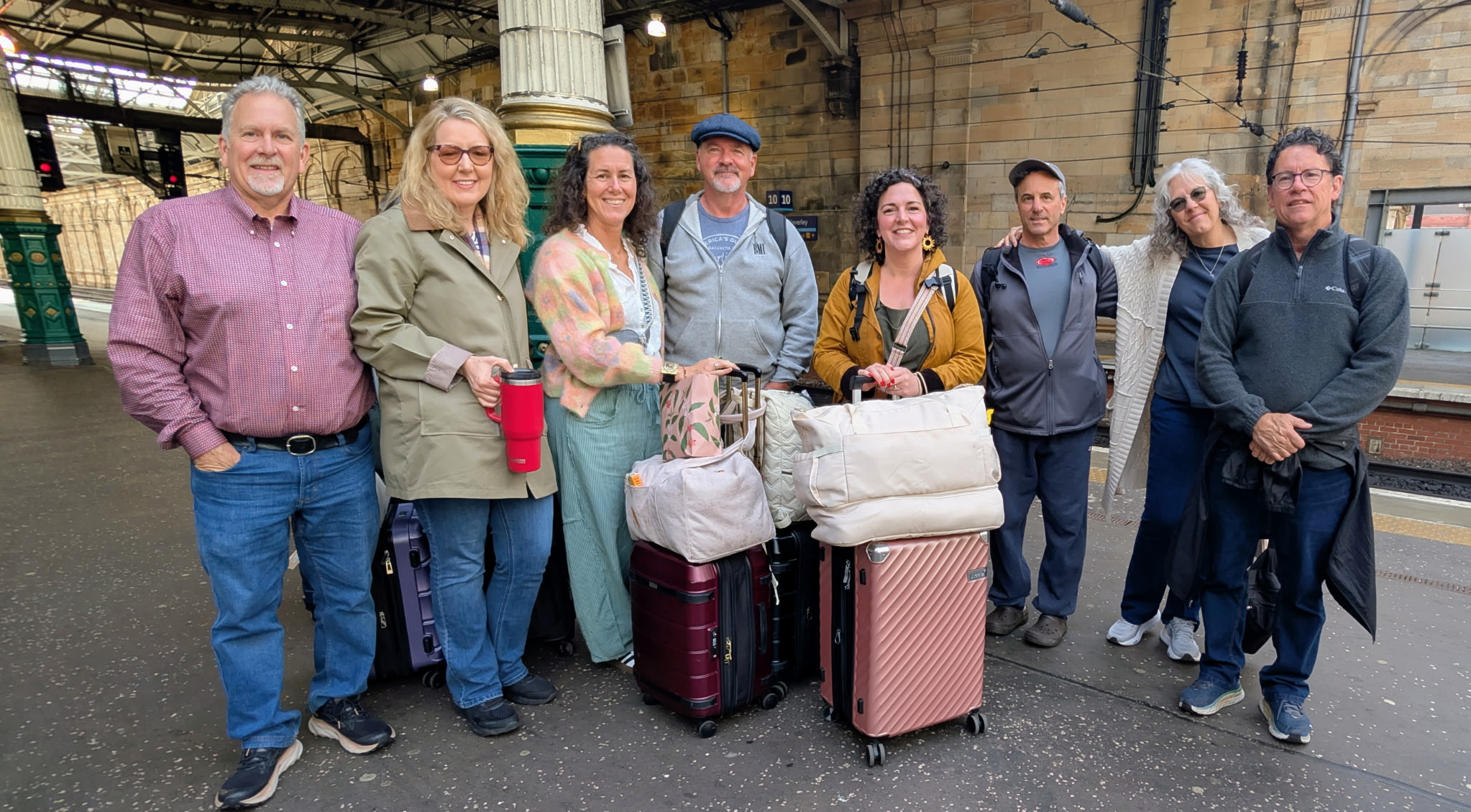 The Albion Society group at the train station in Edinburgh