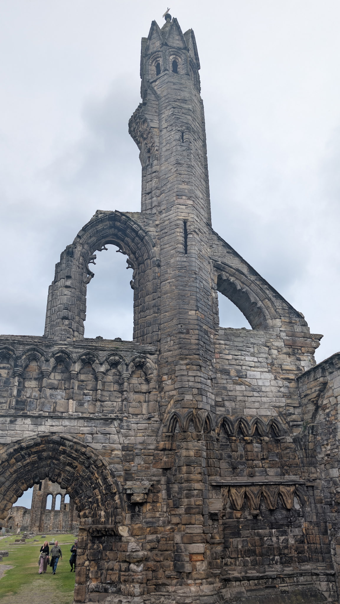 The ruined tower of St Andrews Cathedral